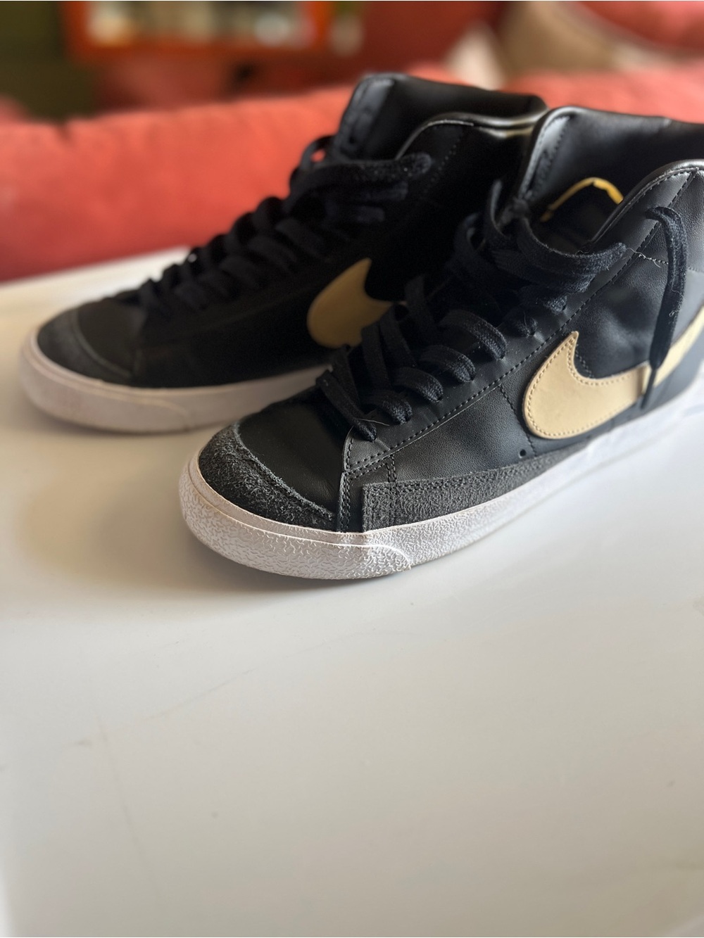 Nike Kids Black and Gold High-Top Sneakers
